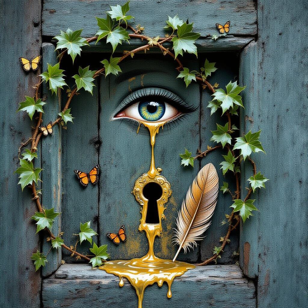 Ethereal Door to Another Realm with Watching Eye