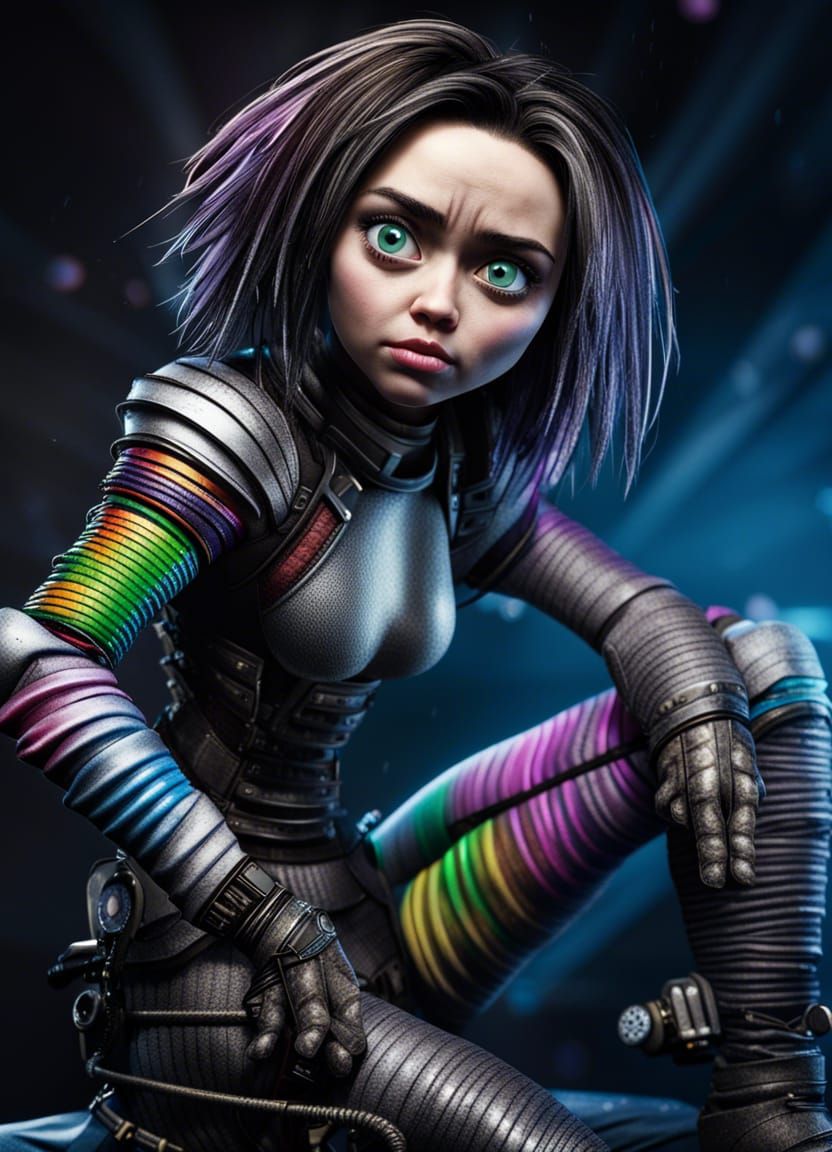 Miley Cyrus as Alita Battle Angel: 3D Render