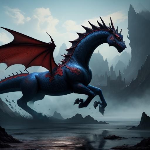 Fantastical Dragon Horse Hybrid Concept Art