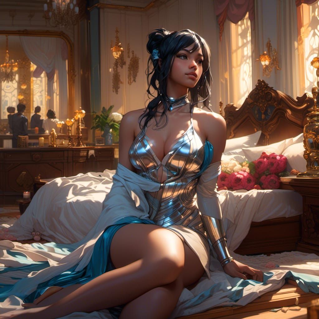 Voluptuous Korra in Nightgown, Detailed Digital Art