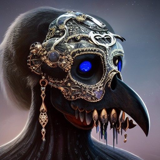 Raven on Jeweled Skull: Fantasy Concept Art