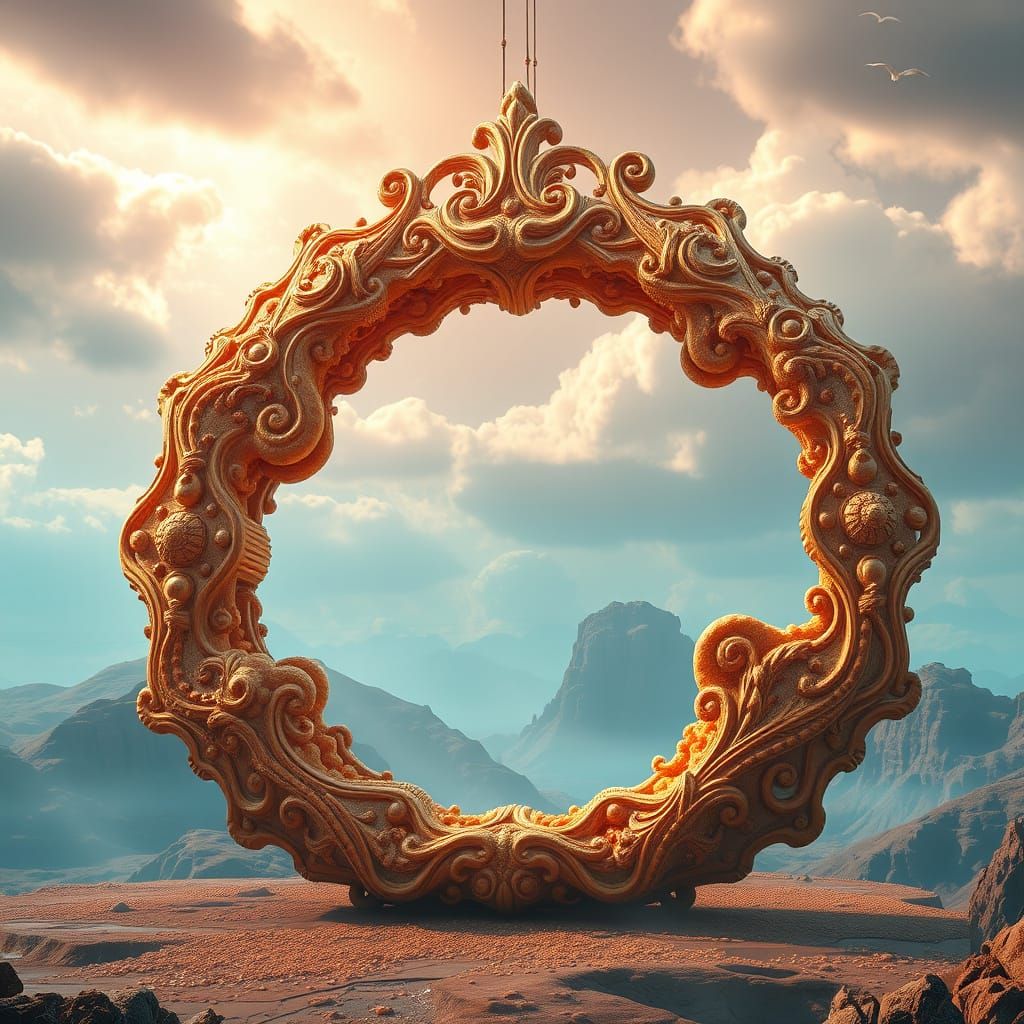 Ethereal Cheerios 'O' Sculpture in Vibrant, Electric Blue an...