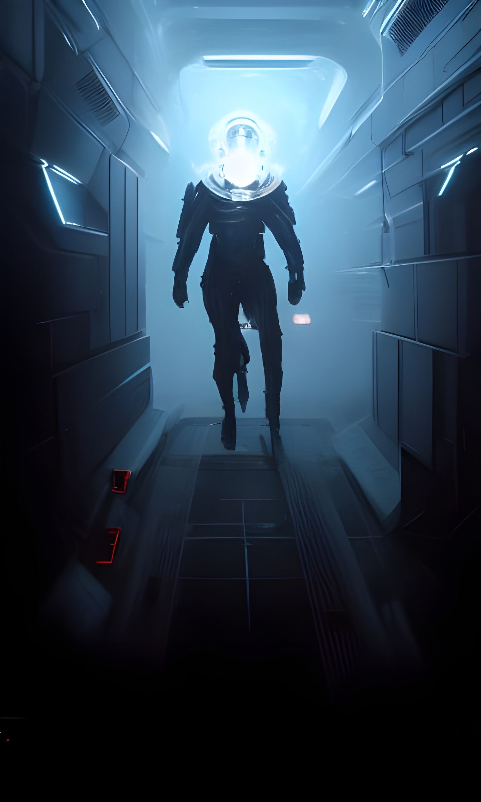 Sci-Fi Prisoner Transport in Dark Fantasy Style