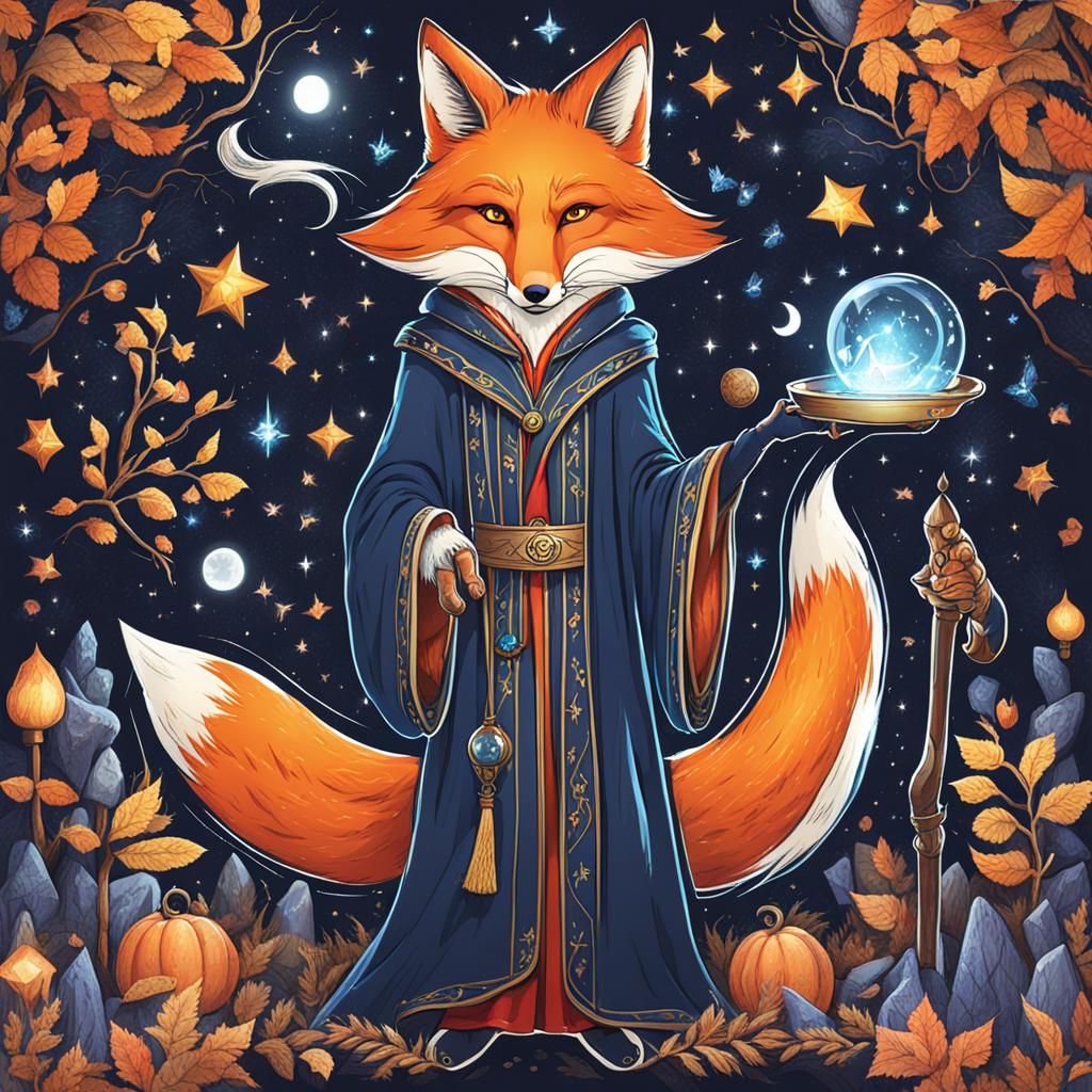Enchanting Fox Sorcerer Conjuring Magic