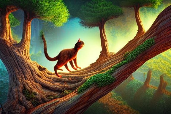 Dramatic Cliffside Cat Leap: Macro Photography