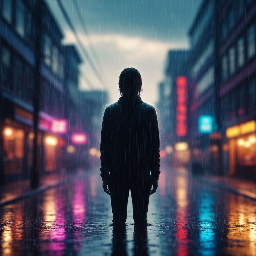 Confession to the Stormy Sky in a Tilt-Shift Photograph