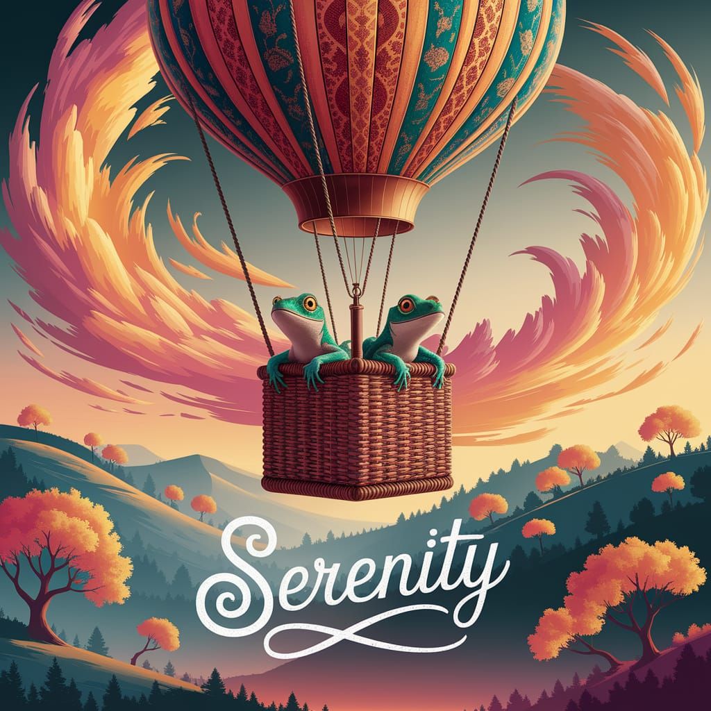 Charming Geckos in Hot Air Balloon at Sunset