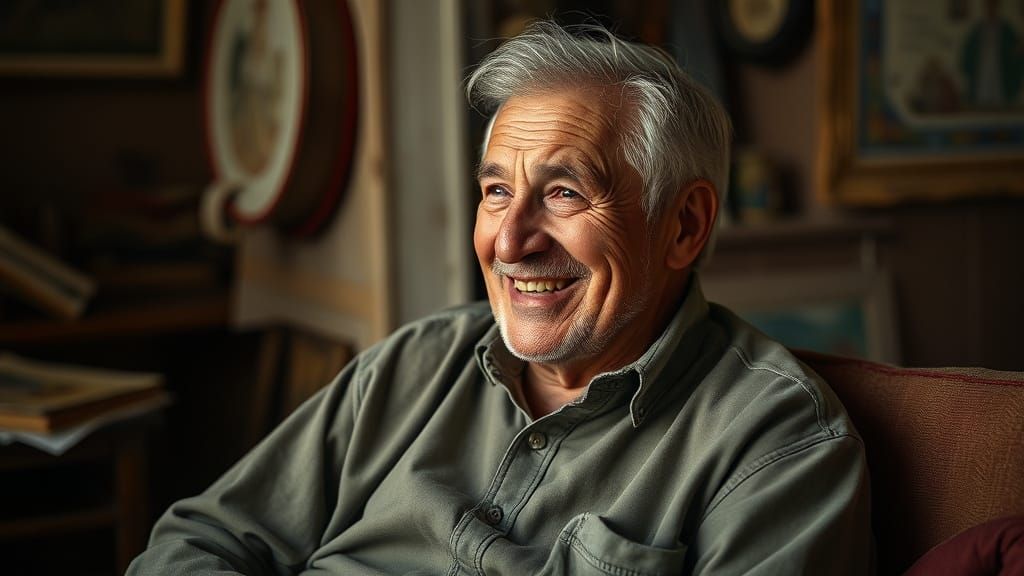 Wise Man Sharing Philosophy, Realistic Portrait