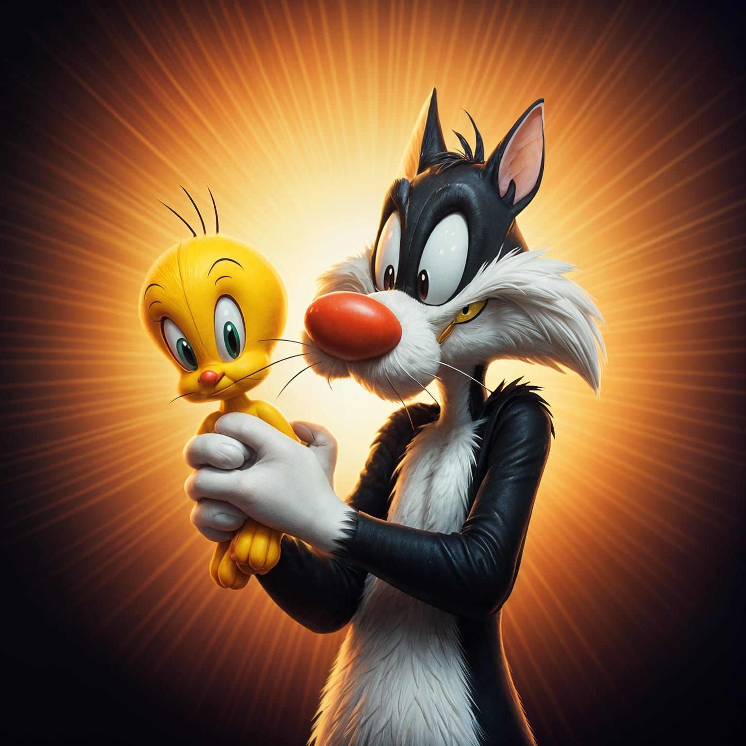 Sylvester Puddy-Tat Pounces on Tweety in Vibrant 3D Style