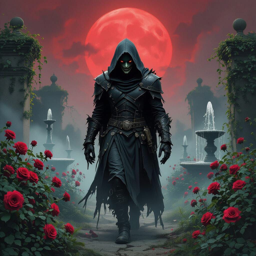 Grotesque Tentacled Horror in Gothic Biomechanical Style