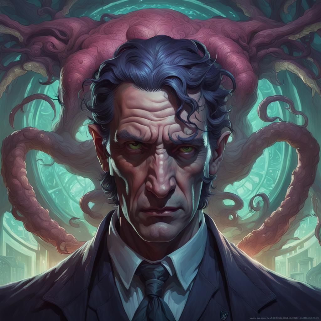 Lovecraftian Nightgaunt Portrait in Hyperdetailed Style