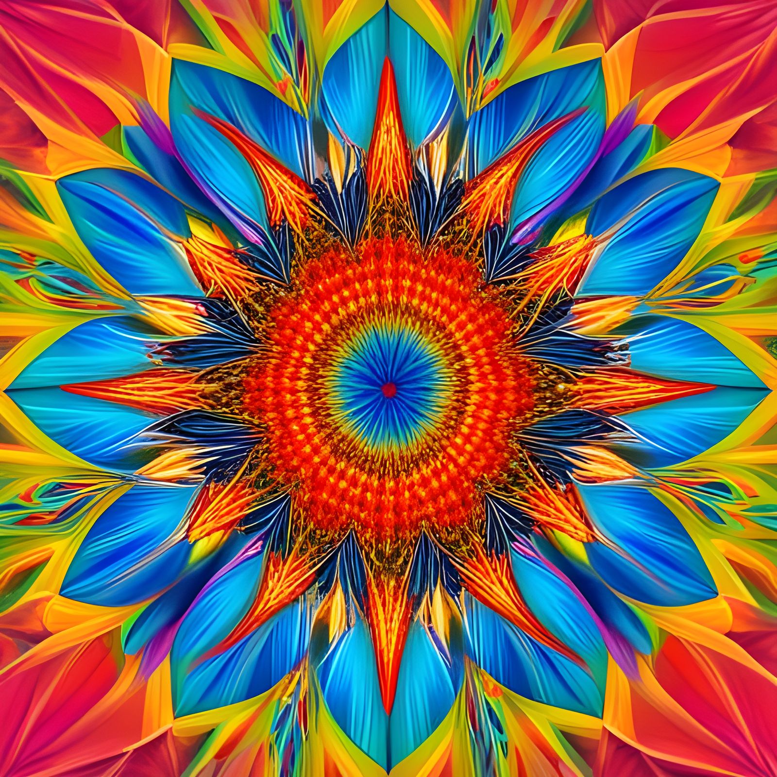 Geometric Bird in Exploding Colors