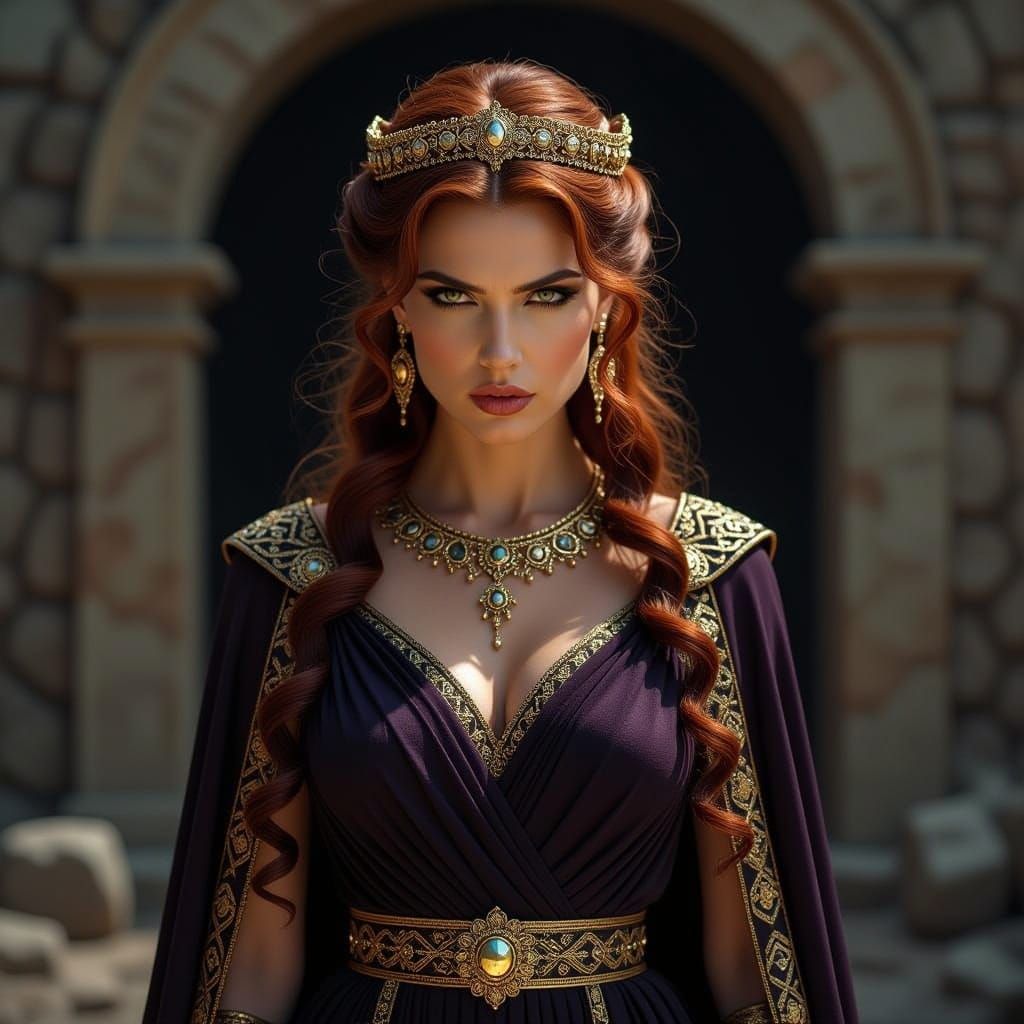 Etruscan Goddess of the Underworld in Ancient Armor