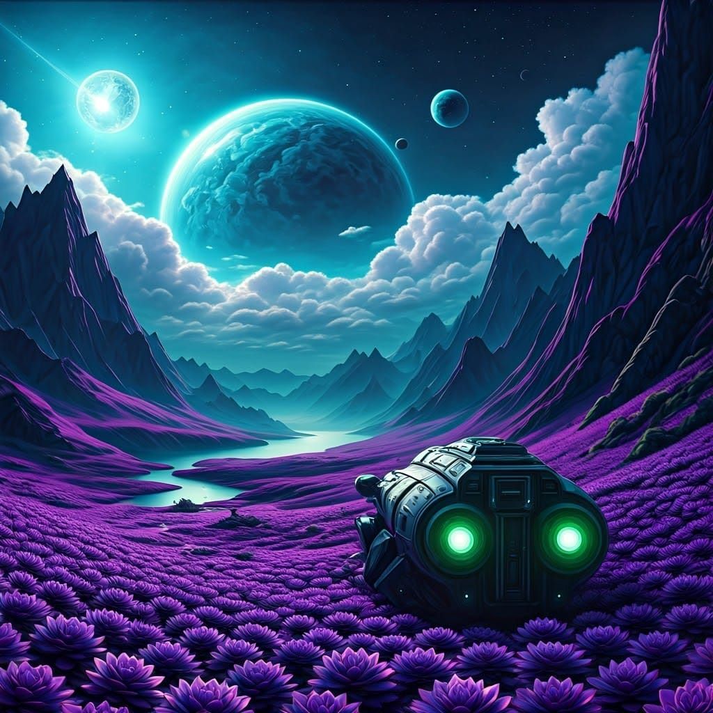 Ethereal Alien Landscape in Vibrant Hues