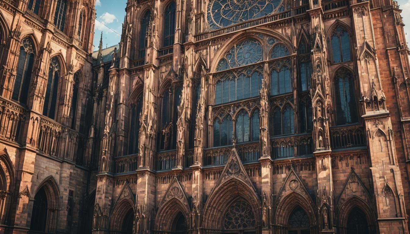 Strasbourg Cathedral: Hyperrealistic Splash Art Concept