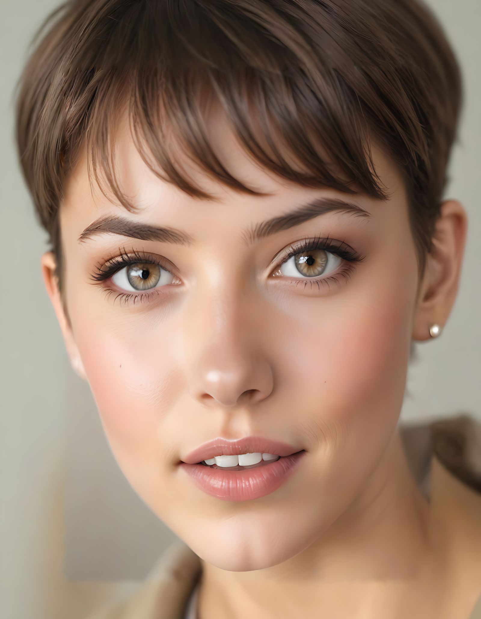 Portrait of a Young Woman with a Playful Smile