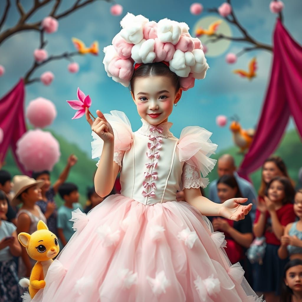 Porcelain Girl Surrounded by Magical Creatures