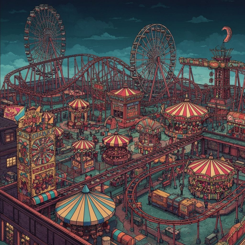 House Roof Transformed into Vibrant Amusement Park