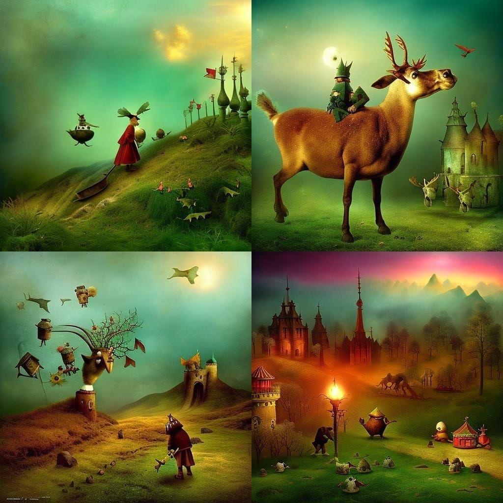 Enchanting Creatures in Whimsical Illustration Style