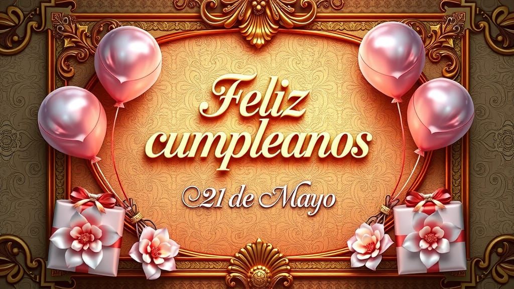 Luxurious Banner with Pastel Balloons, Flowers, and Gift Box...