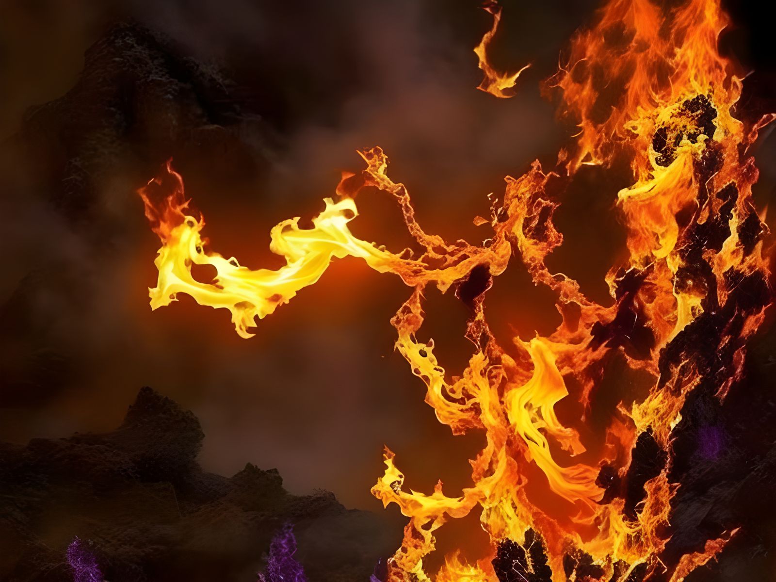 Dancing Fire Entities in Fantasy Colors