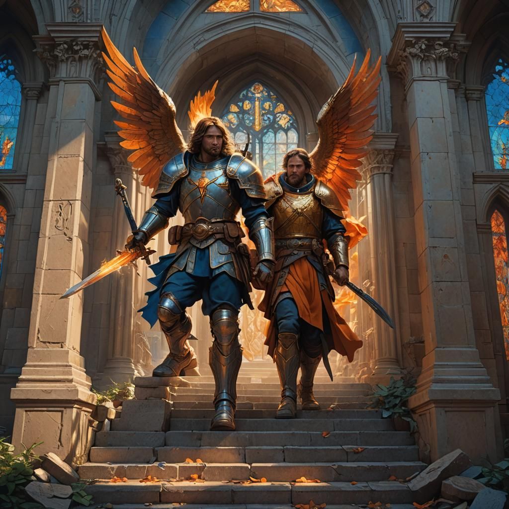 Enchanted Forest Church with Weary Traveler