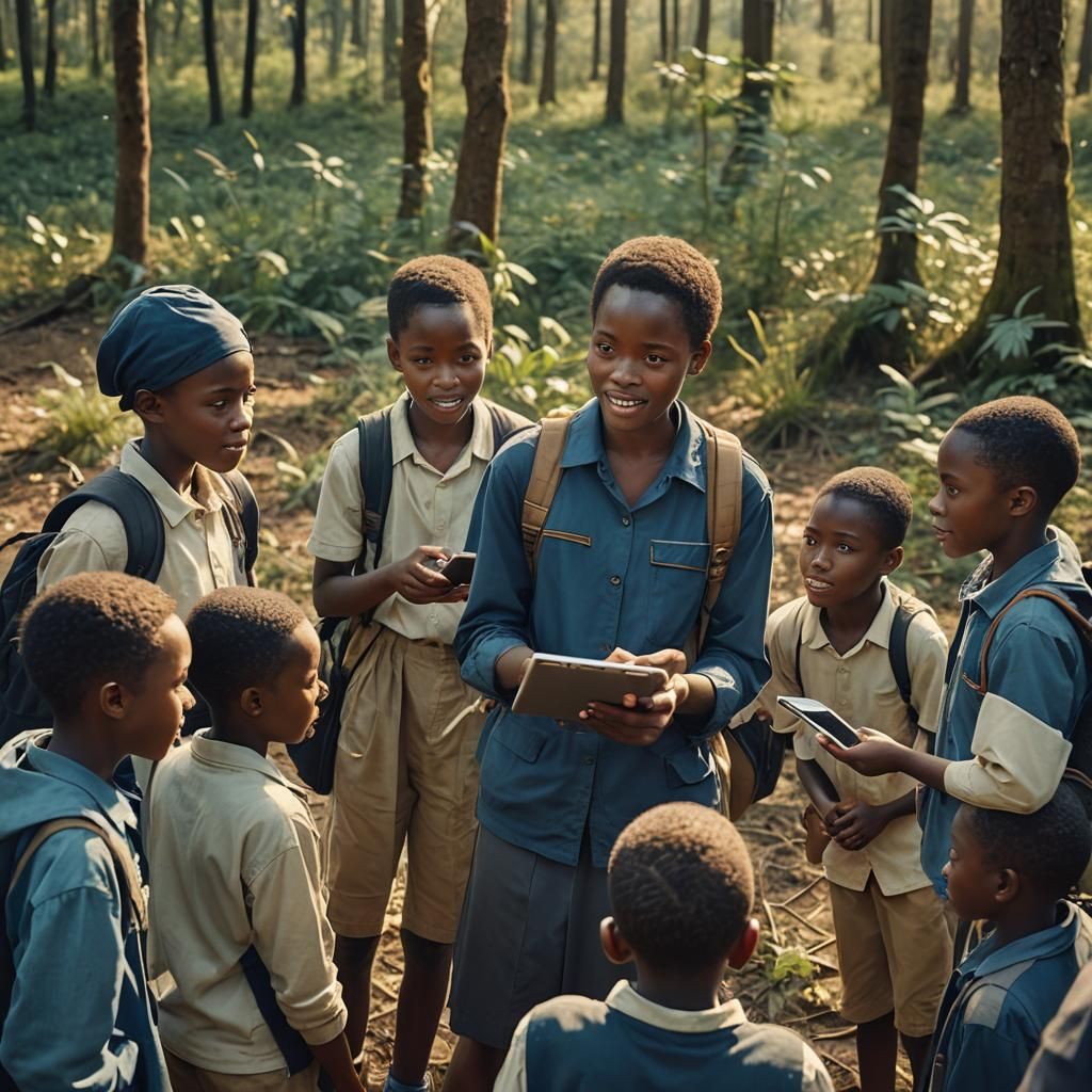 Tanzanian Students' Forest Field Trip in Cinematic Style