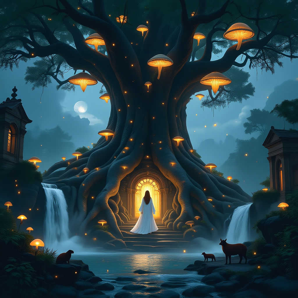 Colossal Tree Roots Swirling Around Ancient Architecture wit...