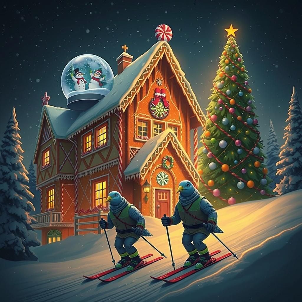 Ethereal Winter Wonderland with Turtle Doves and Gingerbread...