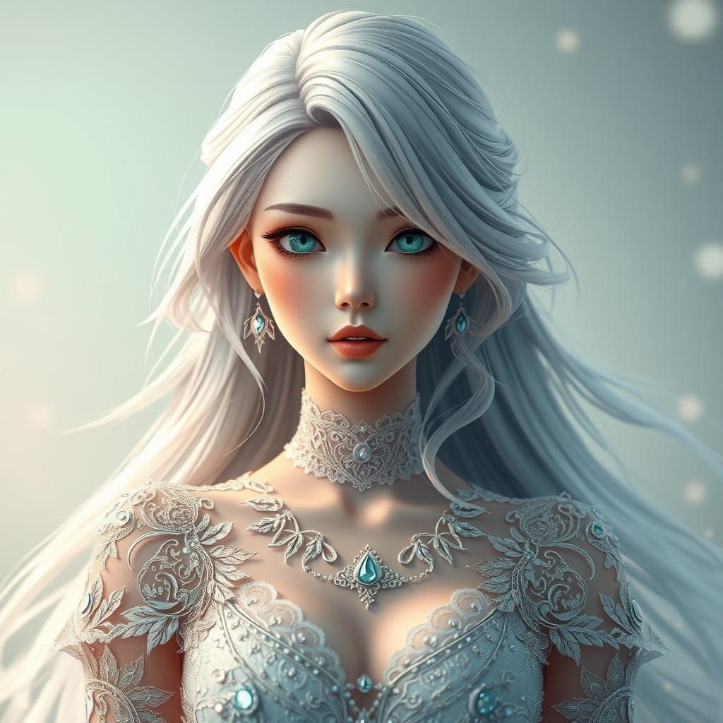 Ethereal Goddess in Anime-Inspired Elegance