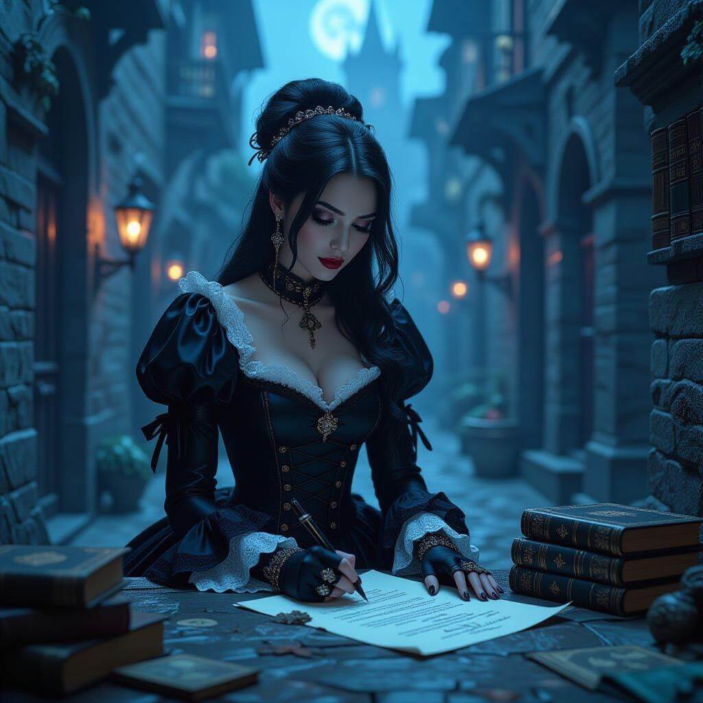 Gothic Victorian Contract in Matte Painting Style