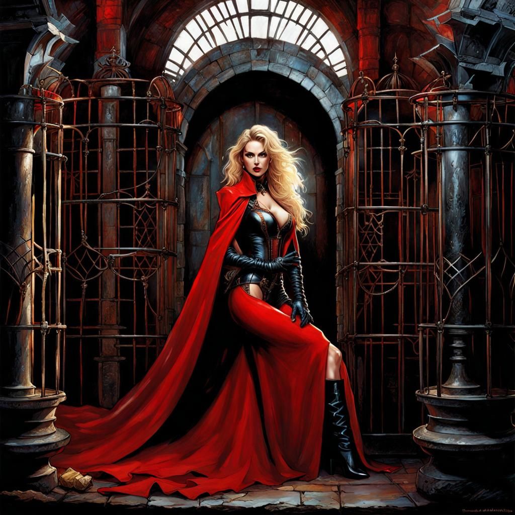 Gothic Mistress in Dungeon: Fantasy Cover Art