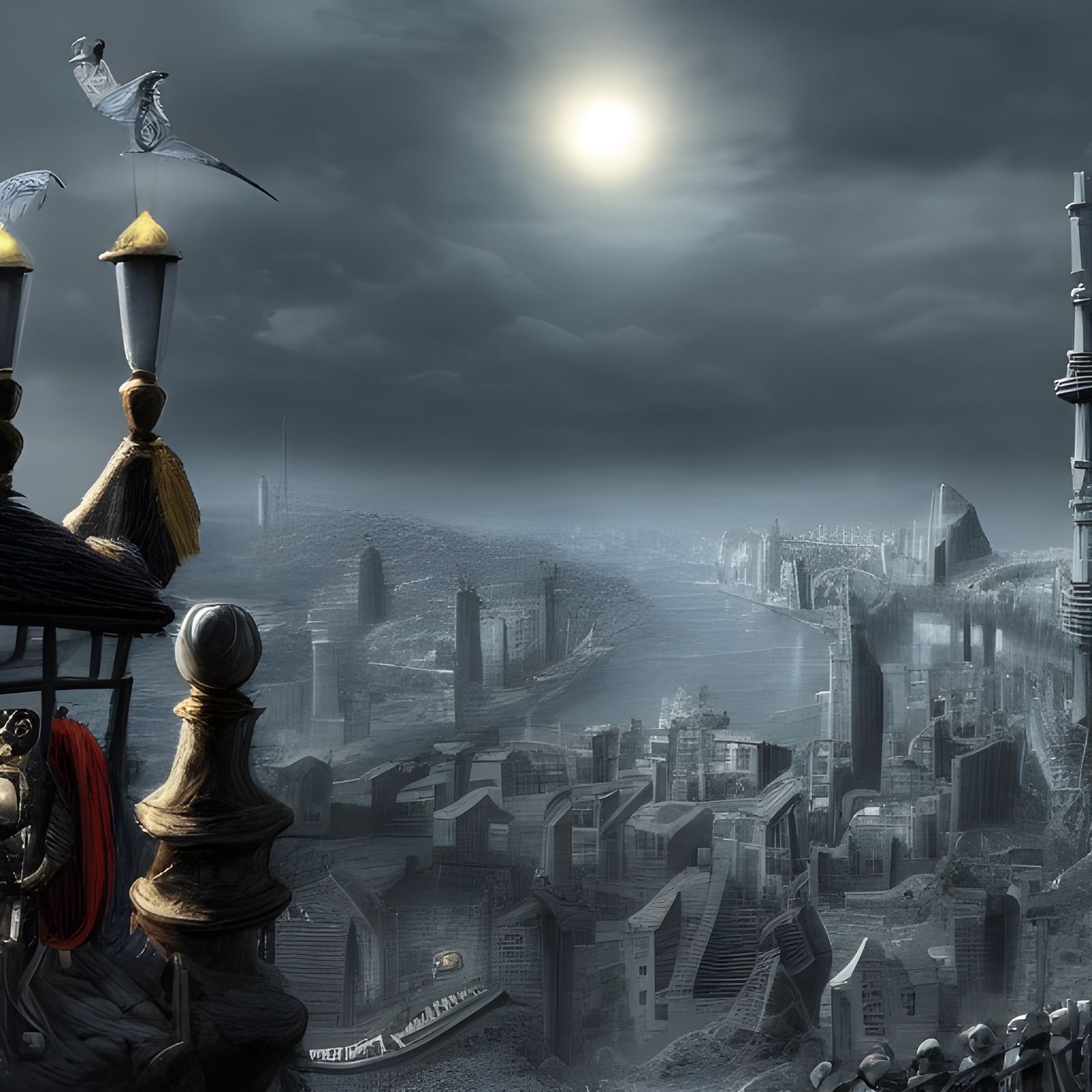 Watches Observing Night Watchmen: Matte Painting