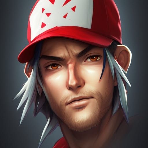 Hyperdetailed Portrait of an Older Ash Ketchum