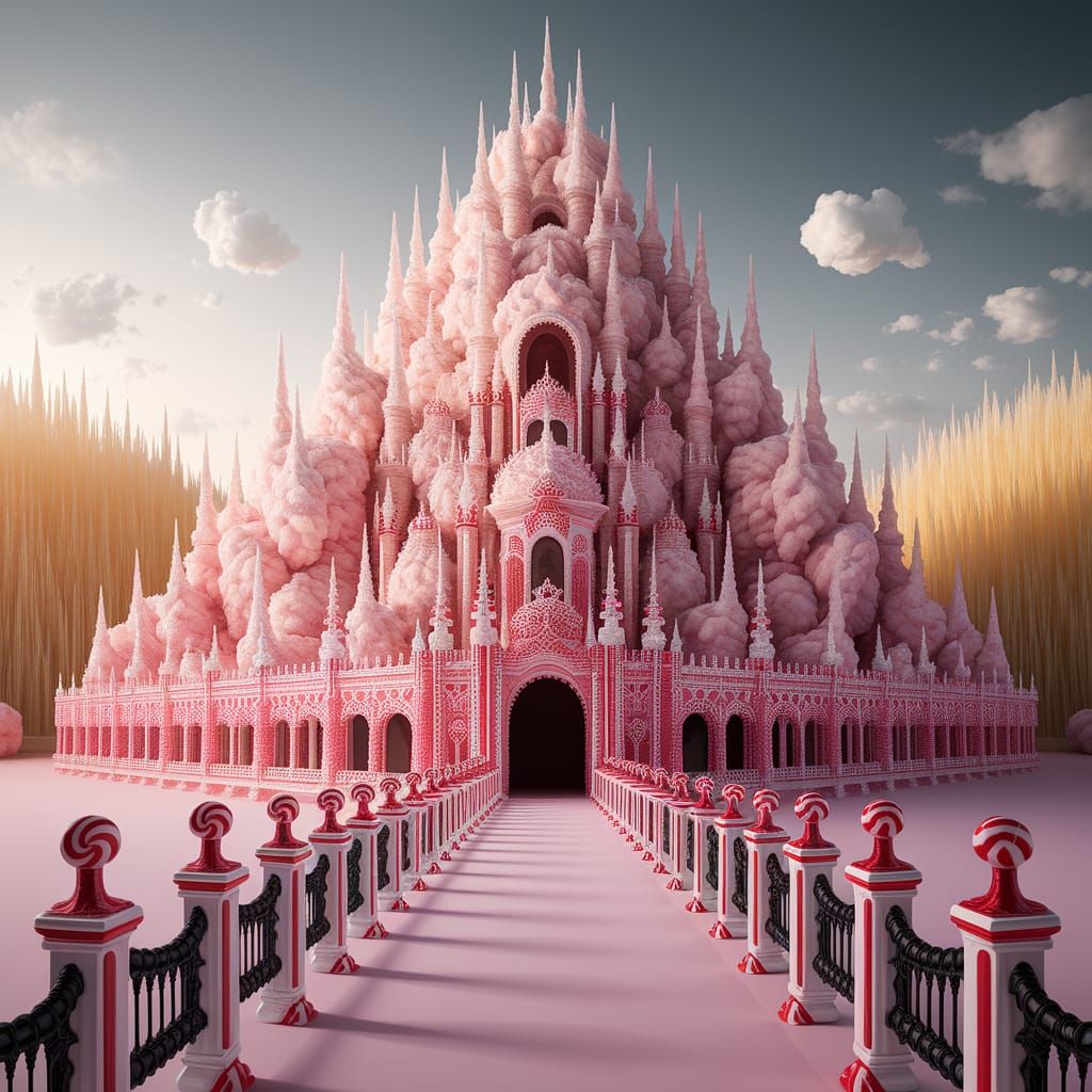 Majestic Cotton Candy Palace with Licorice Details