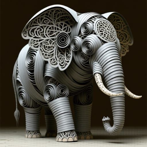 Filigree Elephant in Industrial Style