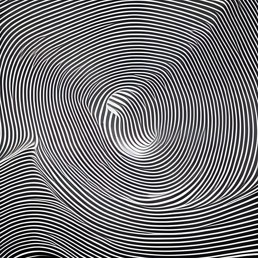 Abstract Symmetrical Line Art Optical Illusion