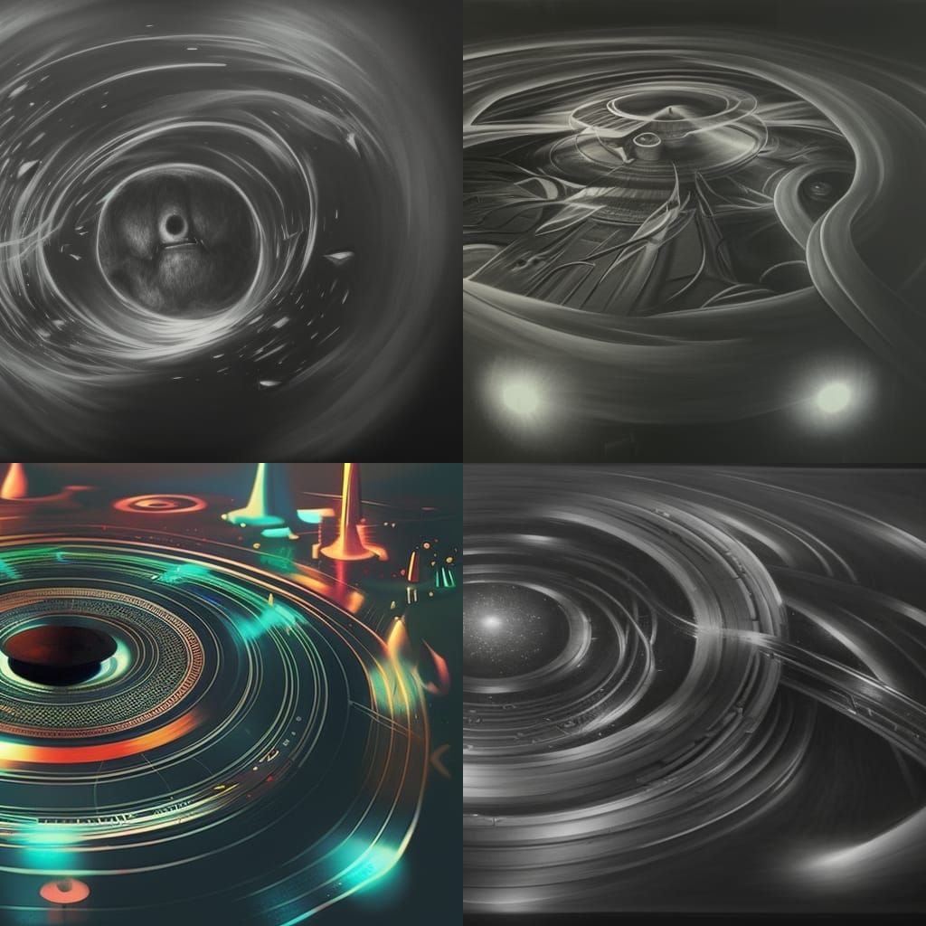 Turntables on Spaceship UFO: Detailed Matte Painting