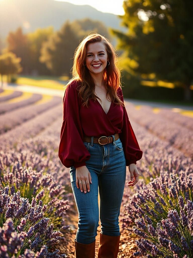 Woman in Lavender Field, Cinematic Film Still