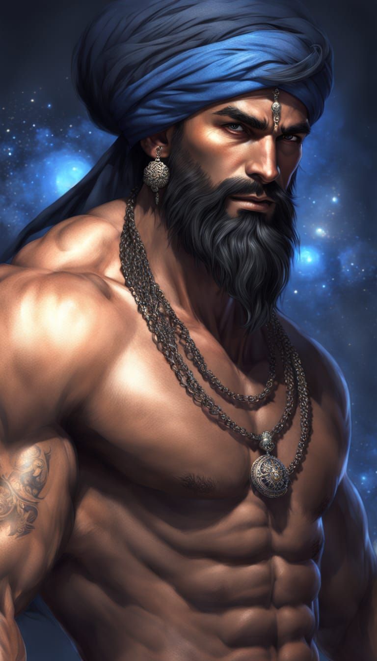 Handsome Persian Djinn in Photorealistic Portrait