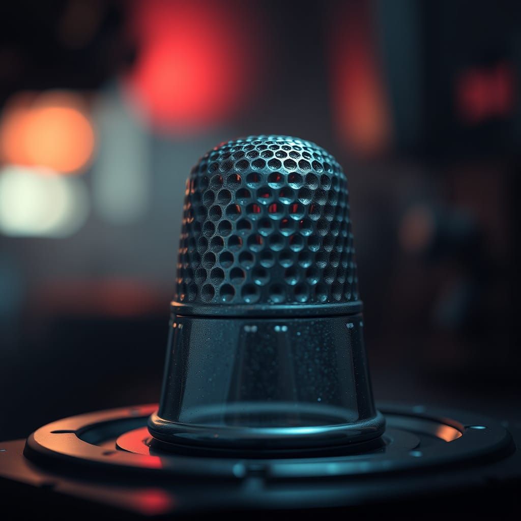 Hyperrealistic Thimble Close-Up in Futuristic Style