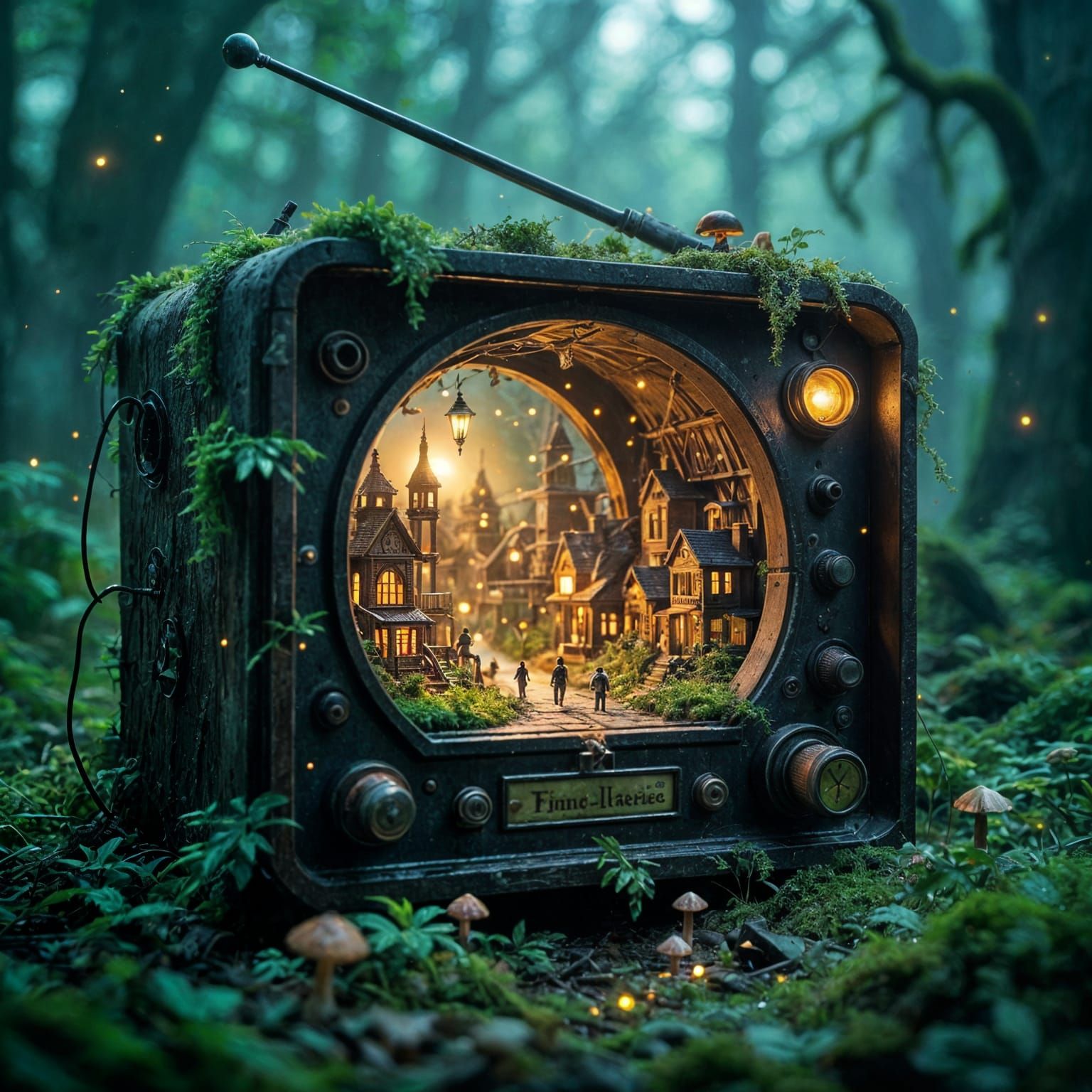 Glowing Miniature City Thrives Inside Forest Radio