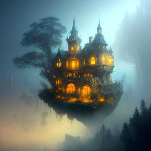 Ethereal Wings in Surreal Fantasy Landscape