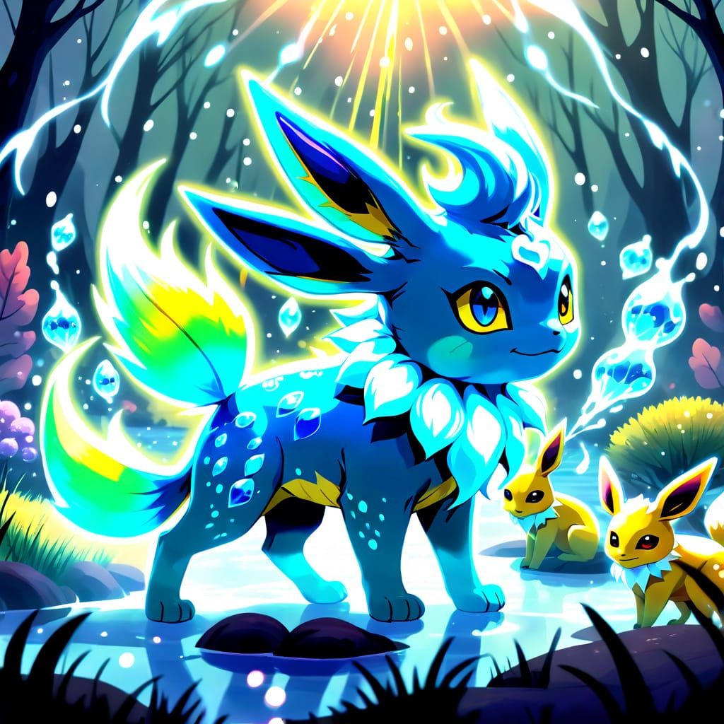 Ethereal Pokemon Gathering in Pixar-Style 3D Animation