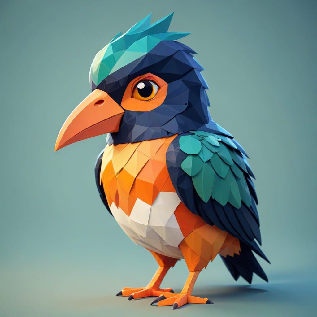 Low Poly Cute Polly Illustration