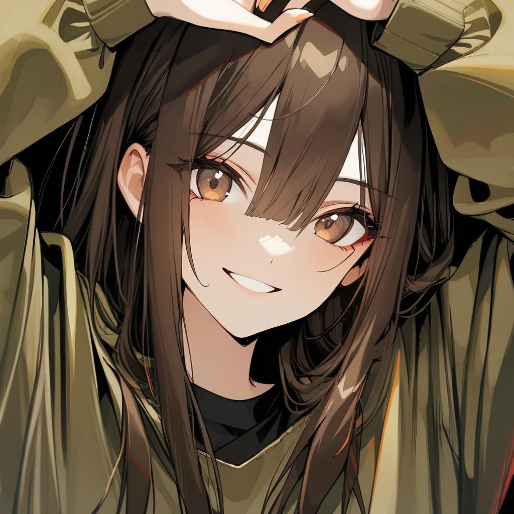 Portrait of a Smiling Girl in Oversized Clothes