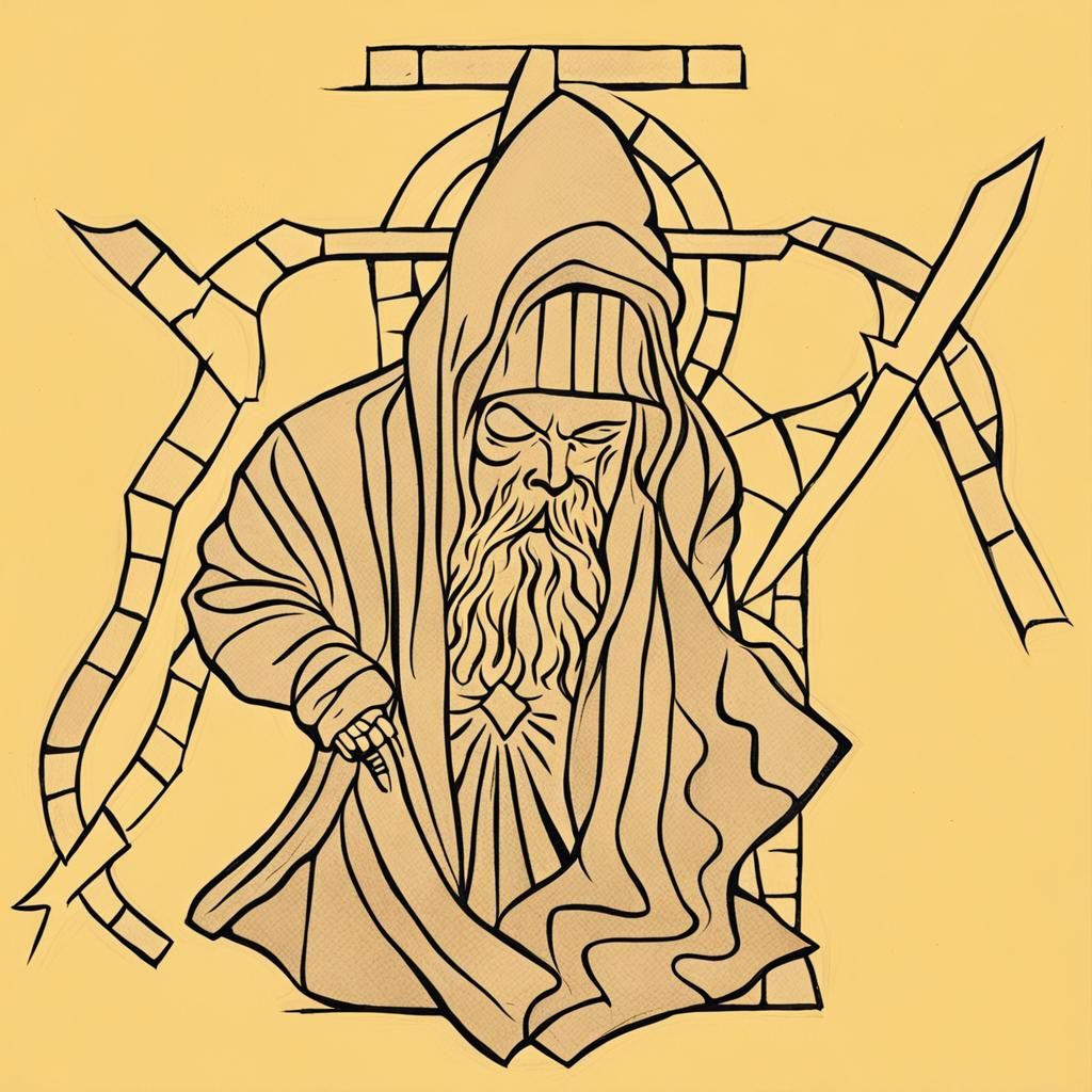 Occult Symbol Photograph on Linoleum Floor