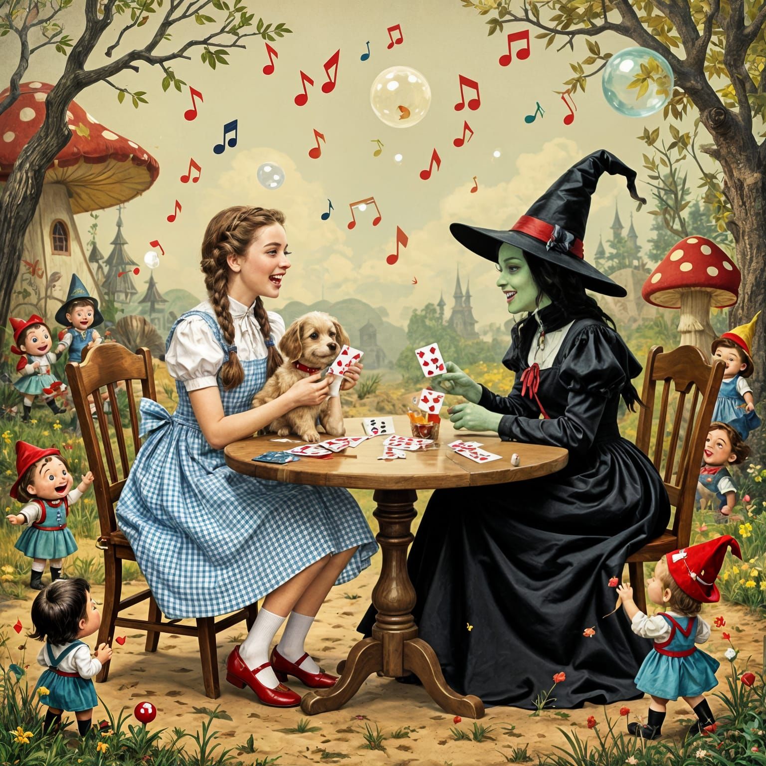Dorothy and Wicked Witch Play Poker in Oz