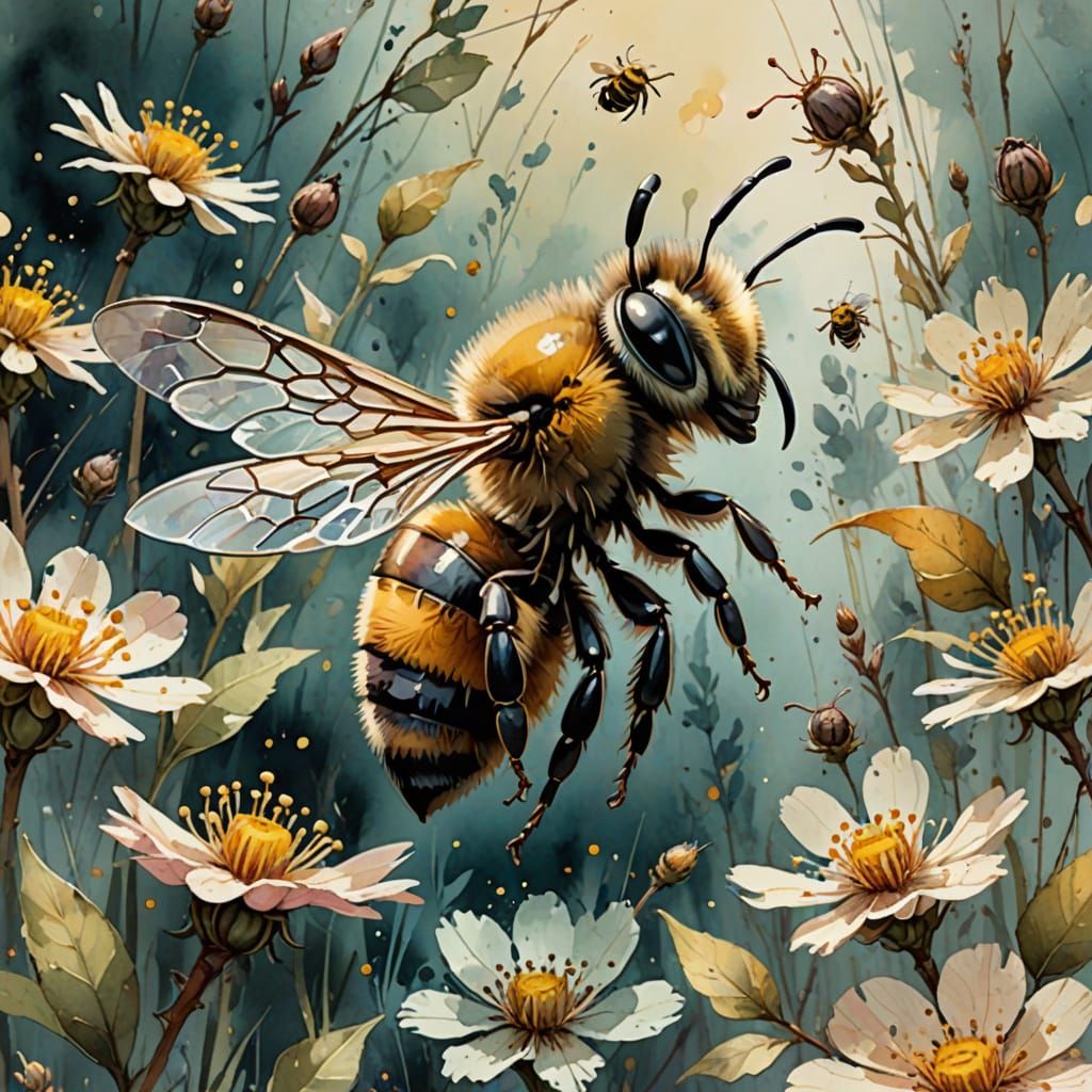 breathtaking honey bee cover art Artwork, perfect 8 k, Camilla D'Errico, Jean Baptiste Monge, Guweiz, insa...