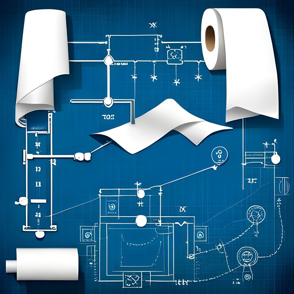 Detailed Toilet Paper Blueprint Schematic